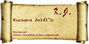 Kucsara Jolán névjegykártya