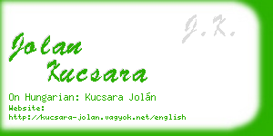 jolan kucsara business card